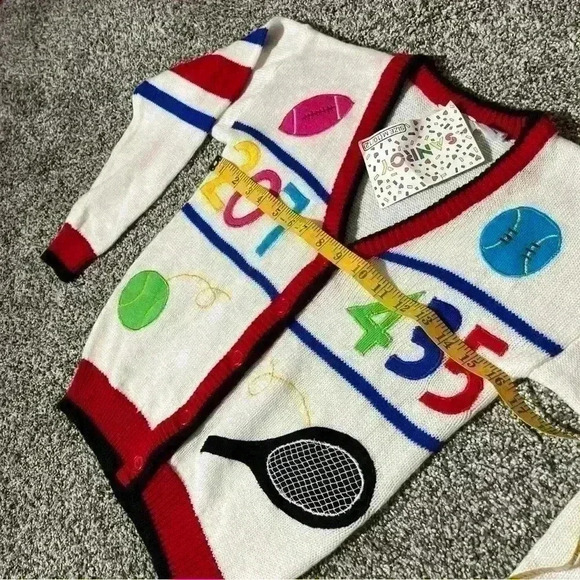 Girls Cardigan Sweater Button Down Schoolgirl, Athletic, Letterman, NWT Size M - Picture 6 of 9